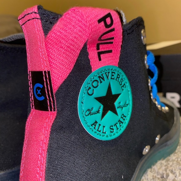 NIB CONVERSE CX HIGH TOPS TURQUOISE/ BLACK/PINK - Picture 6 of 11